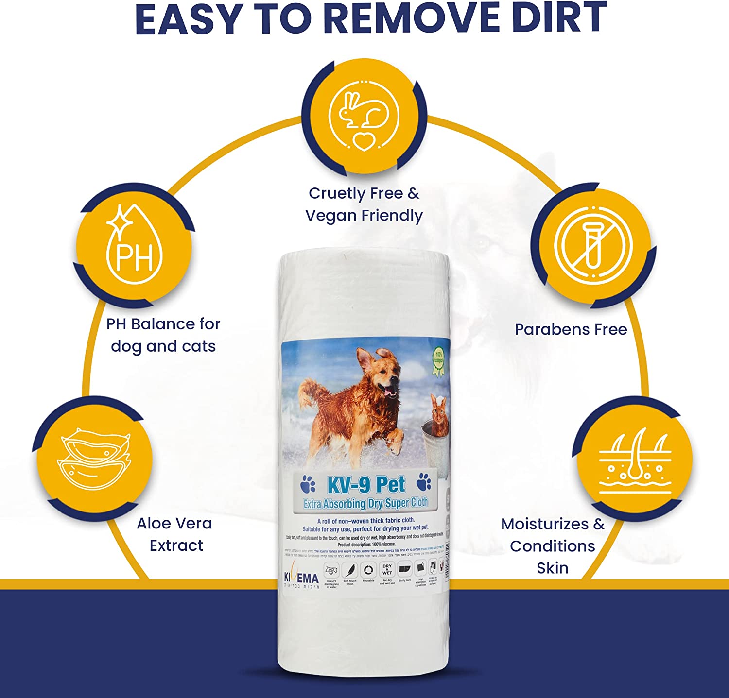 Cloth Wipes, 50-Pack: Handle Pee, Poop & Wet Fur with Ease