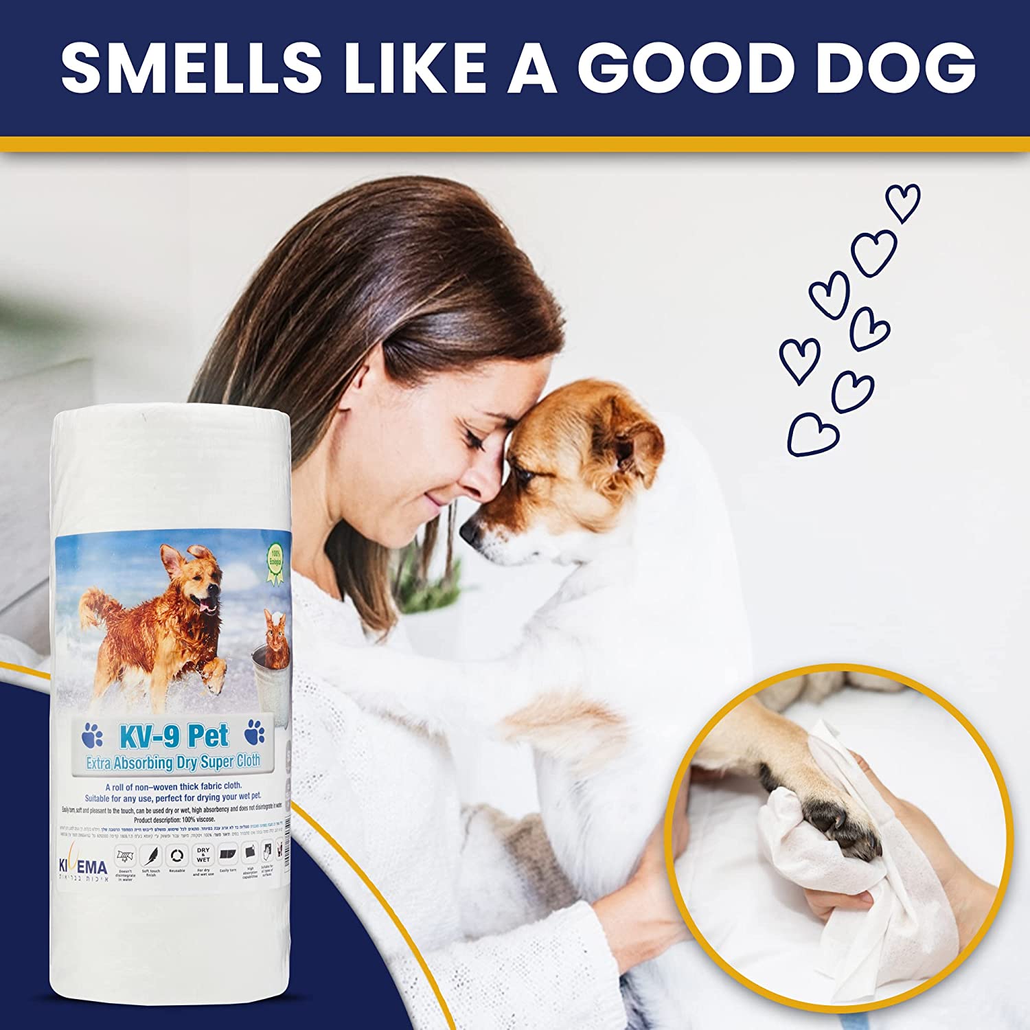 Cloth Wipes, 50-Pack: Handle Pee, Poop & Wet Fur with Ease