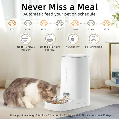 Alimentador Inteligente ZenPet™ WiFi - Control App y Dieta Programada (4L)